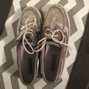 Silver sparkle sperrys